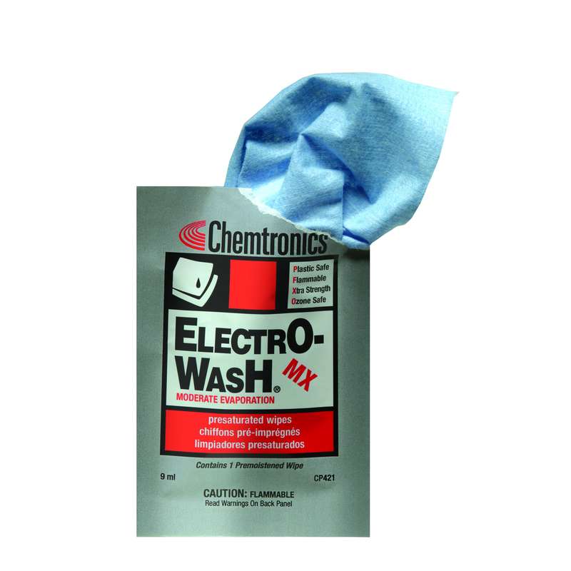 Electro-Wash® MX Cleaner Degreaser Pre-Saturated Individual Wipes, 8 x 10", 25 per Box